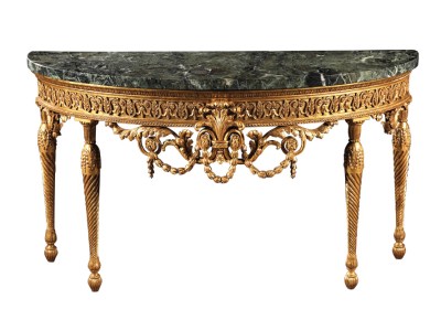 giltwood and marble table