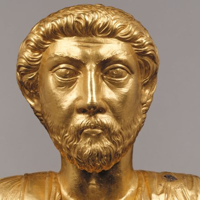 Bust of Marcus Aurelius, Roman (detail; 161–180 AD). Roman site and Museum of Avenches and Cantonal Museum of Archeology and History, State of Vaud