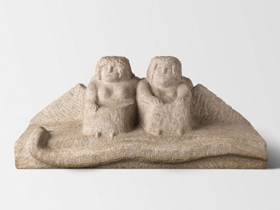 Ancient Egyptian Couple (c. 1940), William Edmondson. Courtesy the Museum of Everything, London