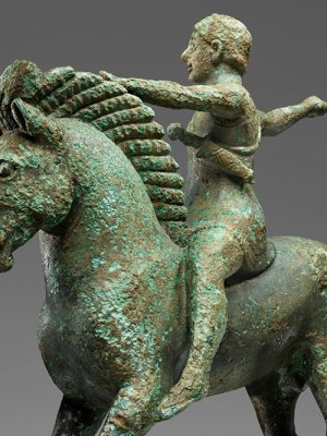 Statuette of a Horse and Rider (detail; 520–500 BC). Albanian Institute of Archaeology, Tirana