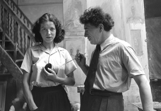 Annette and Alberto Giacometti in the studio (1951), Alexander Liberman. Image: © Archives Fondation Giacometti