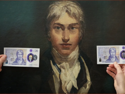 Self-Portrait on a Blue Background