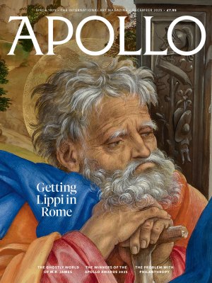cover of December 2025 issue of Apollo showing John the Baptist from the Holy Family by Filippino Lippi